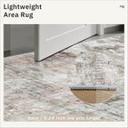 Soalmost Abstract 3x5 Rugs, Small Kitchen Entryway Area Rug Pink/Grey | Vintage - Image 7