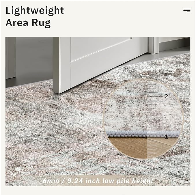 Soalmost Abstract Rug 5x7 Washable Area Rugs - Image 7