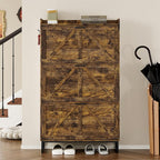 BORNOON Shoe Cabinet with 3 Flip Drawers Narrow Shoe Storage Cabinet Organizer - Image 4