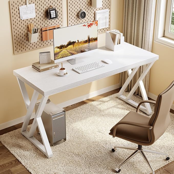 LITTLE TREE 55 Inch Large Simple Industrial Computer Desk Study Writing Table - Image 2