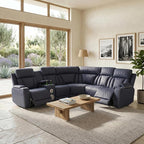 Power Recliner Sectional Sofa, L-Shaped Living Room Furniture Set, Reclining - Image 3
