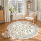 Round Rug 5ft, Circle Rug for Dining Room Table, Dining Room, Nursery Room - Image 3