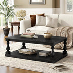 Merax Vintage Coffee Table Featuring Artistic Vase Column Legs and Luxurious by Merax