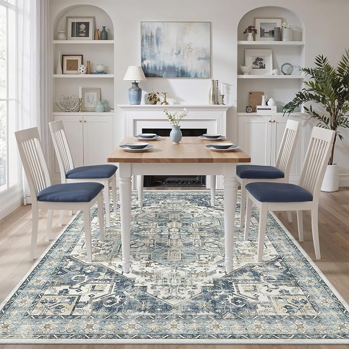 5x7 Area Rugs for Living Room, Large Washable Rug, Dining Room, Low Pile - Image 8