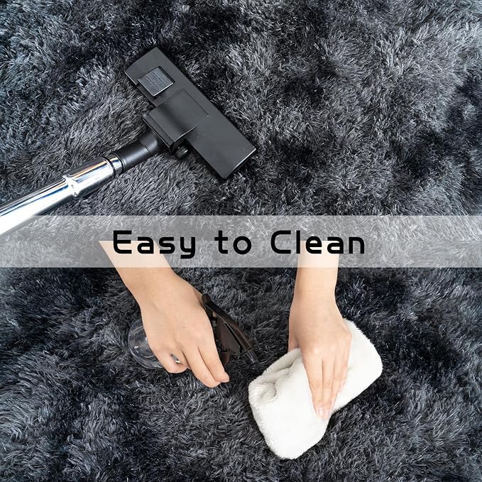 Pionblank Fluffy Runner Rugs for Bedroom 2x6, Dark Grey | Modern Shaggy Area - Image 5