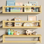 TidyCorner Upgraded Thick Floating Shelves, Solid Wood Bookshelf by Makestorageclosetolife