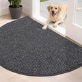 BEQHAUSE Dirt Trapper Door Mat 32" x 48" Half Circle Non Slip, Charcoal | by BEQHAUSE