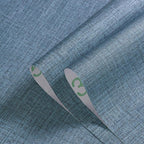 Blue Peel and Stick Wallpaper 393.7inch Textured Linen Contact Paper - Image 3