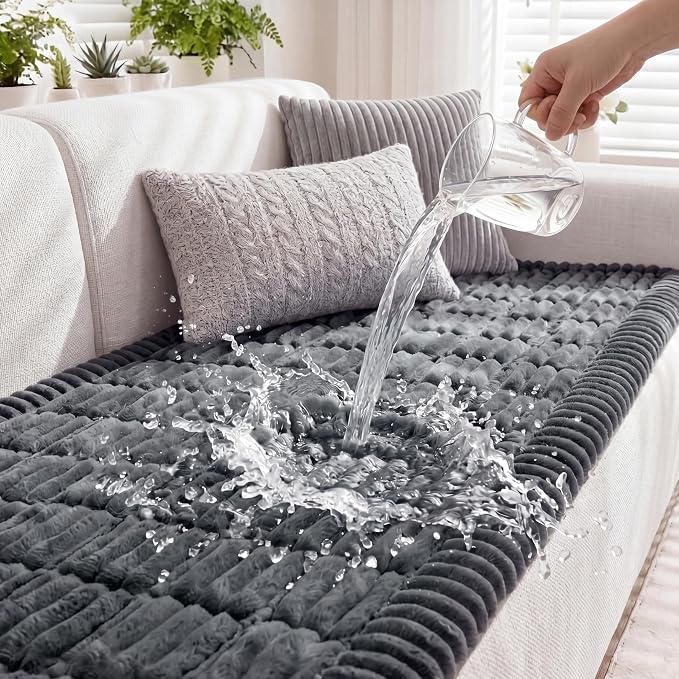 Fixwal Waterproof Flannel Dog Couch Cover, 27.6" x 70.9", Dark Grey | by Fixwal