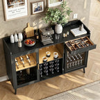 Coffee Bar Cabinet with Fridge Space, Liquor Cabinet with Wine Rack & Drawer - Image 3