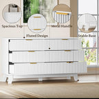 BORNOON Fluted 6 Drawer Dresser, 47.2" Wide Modern Boho Chest of Drawers - Image 5