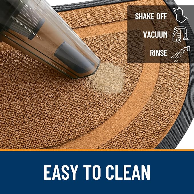 OLANLY Half Circle Front Door Mat Outside 35x23 All-Season Rubber Doormat | - Image 5