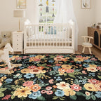 DUKINO 8x10 Area Rug for Living Room, Floral Washable Rug Non Slip, Low Pile - Image 7