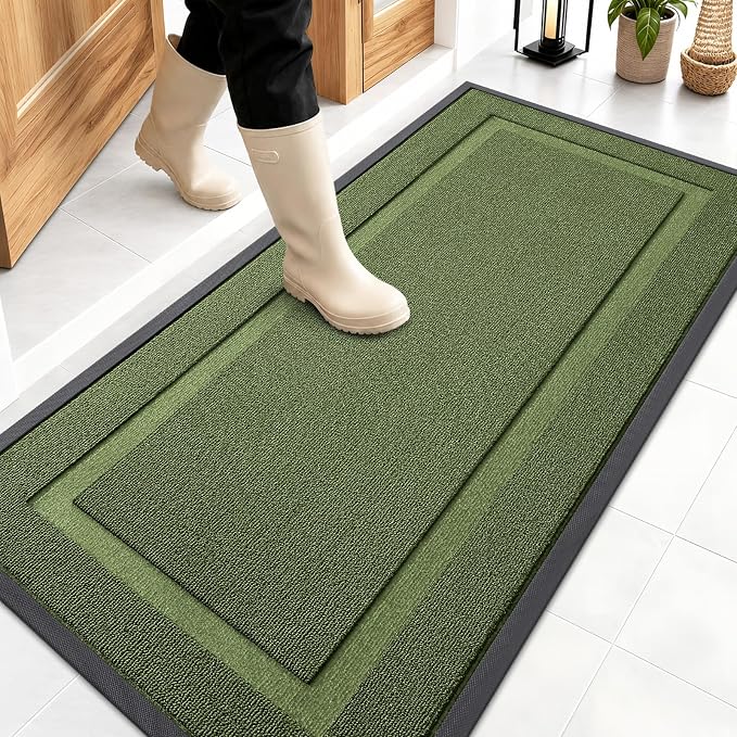 OLANLY Front Door Mat Outside 47x23, All-Season Heavy-Duty Rubber Doormat | by OLANLY