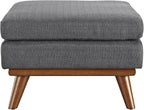 Modway Engage Mid-Century Modern Upholstered Fabric Ottoman in Gray - Image 4