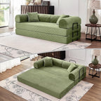 79'' Corduroy Sleeper Couch Bed, No Assembly Modular Floor Sofa by ZQRhome