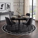 GarveeHome Round Rugs 6ft Scalloped Washable Circle Rug - Image 3