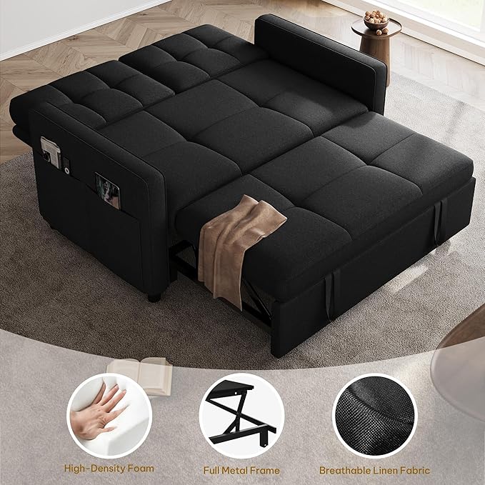 DWVO 55" Convertible Sofa Bed, 3-in-1 Sleeper Sofa - Image 3