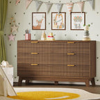 BORNOON Fluted 6 Drawer Dresser, 47.2" Wide Modern Boho Chest of Drawers - Image 6