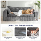 MAXYOYO 76" Bean Bag Sofa Couch, Loveseat Boneless Couch in a Box, Upholstered - Image 7