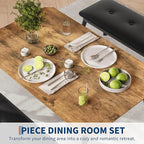 Dining Table for 4, 3-Piece Kitchen Table Set for 4 - Image 4