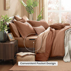 Monbix Full Size Comforter Set, Autumn Leaf Bedding Comforter - Image 4