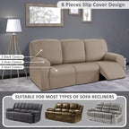 ULTICOR 8-Pieces Recliner Sofa Covers, Yarn Dyed Stretch Reclining Couch Covers - Image 5