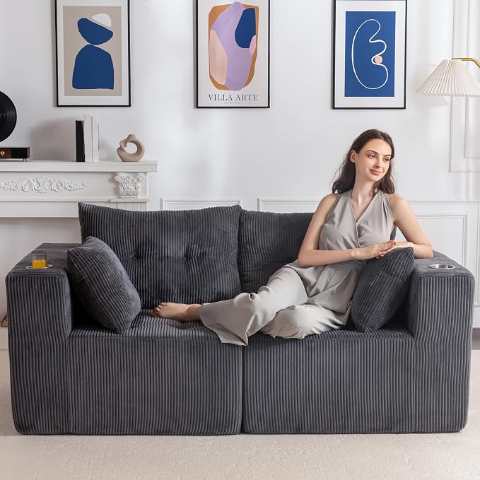 MAXYOYO Modular Sectional Sofa Couch, Loveseat Boneless Cloud Couch by MAXYOYO