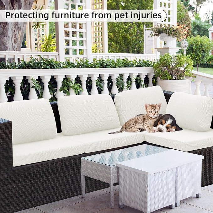 12PCS Patio Cushion Covers, Patio Furniture Couch Seat Slipcovers | Washable - Image 6