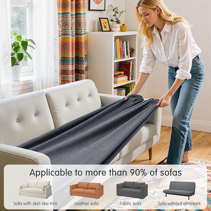 Hokway Couch Cushion Covers Stretch Cushion Covers Sofa Seat Cushion Slipcover - Image 4