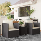 Outsunny 3 Piece Patio Furniture Set, Folding Outdoor Wicker Bistro Set - Image 8