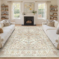 9x12 Area Rugs for Living Room, Large Washable Rug, Dining Room, Low Pile by Zesthome