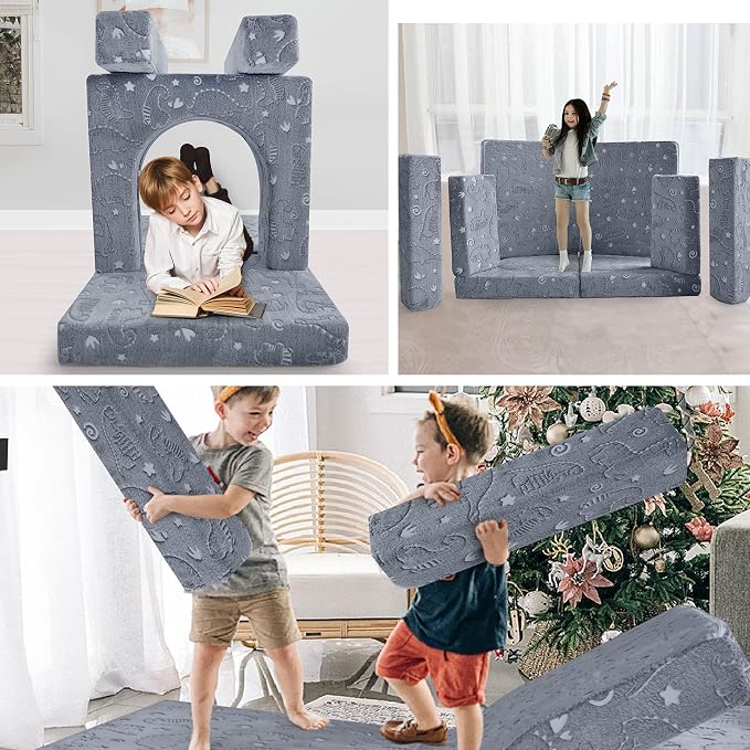 MeMoreCool 10-Piece Kids Couch, Modular Kids Sofa - Image 5