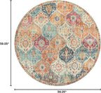 Lahome Moroccan Washable Round Area Rug, Round Rug 5ft Soft Non-Slip, - Image 2