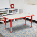 Flash Furniture Wren 23.625''W x 47.25''L Rectangular Red Plastic Height - Image 2