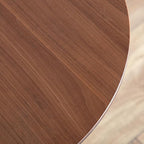 Furniture of America Lucian Mid-Century Modern Solid Wood Brown Round Side Table - Image 9