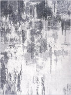 Area Rug 4x6 Dark Grey Rug Washable Boho Rugs Non Slip Low Pile Abstract Small - Image 7