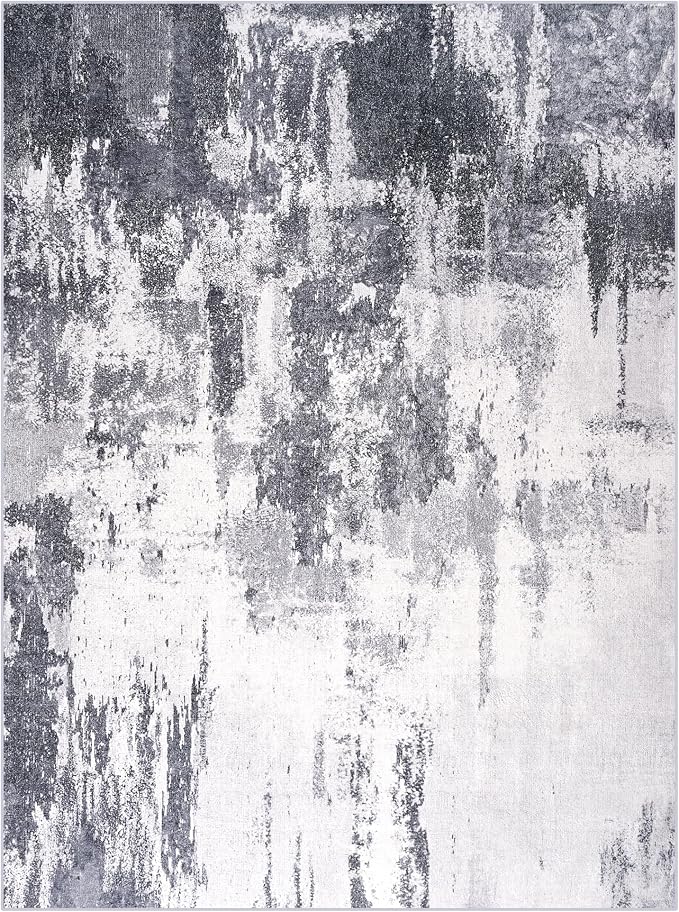 Entrance Rugs Indoor 2x3 Dark Grey Entry Rug Washable Abstract Small Area Rug - Image 7