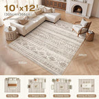 cotiled Boho 10x12 Area Rug for Living Room: Large Moroccan Washable Rug | - Image 7
