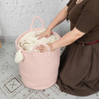 XUANGUO Cotton Rope Laundry Basket Hamper - Image 3