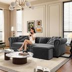 89" Velvet Pull Out Sofa Bed - Image 8
