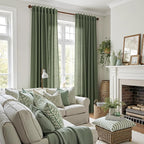Forest Green Linen Curtains 108 Inches Long - Image 5