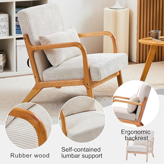 Mid-Century Modern Accent Chair, Reading Armchair - Image 4
