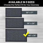 Front Door Mat, Indoor Outdoor Welcome Entryway Doormat, 48x36 Steel Gray | - Image 5