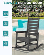 SERWALL Outdoor Rocking Chair, Oversized Rocking Chair - Image 4