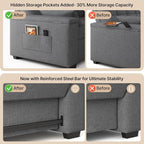 Gizoon 3 in 1 Convertible Sofa Bed, 63.6'' Pull Out Couch - Image 7