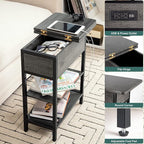 Yoobure End Table with Charging Station, Flip Top Side Table with USB Ports and - Image 5