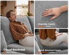 77" Oversized Chenille Couch Modular Sectional Sofa, Washable Cloud Couch - Image 6