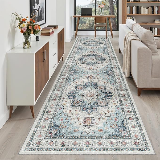 Madane Hallway Runner Rug 3x12 Washable Kitchen Runners 12ft, Soft Low-Pile by Madane