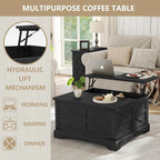 Furnideco Farmhouse Lift Top Coffee Table, Square Wood Center Table - Image 8